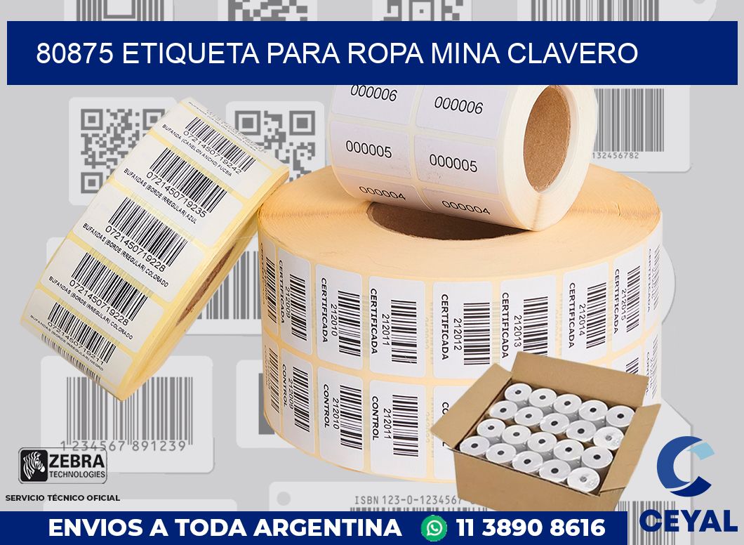 80875 ETIQUETA PARA ROPA MINA CLAVERO