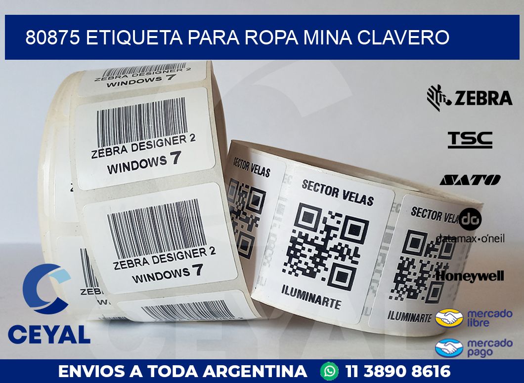 80875 ETIQUETA PARA ROPA MINA CLAVERO