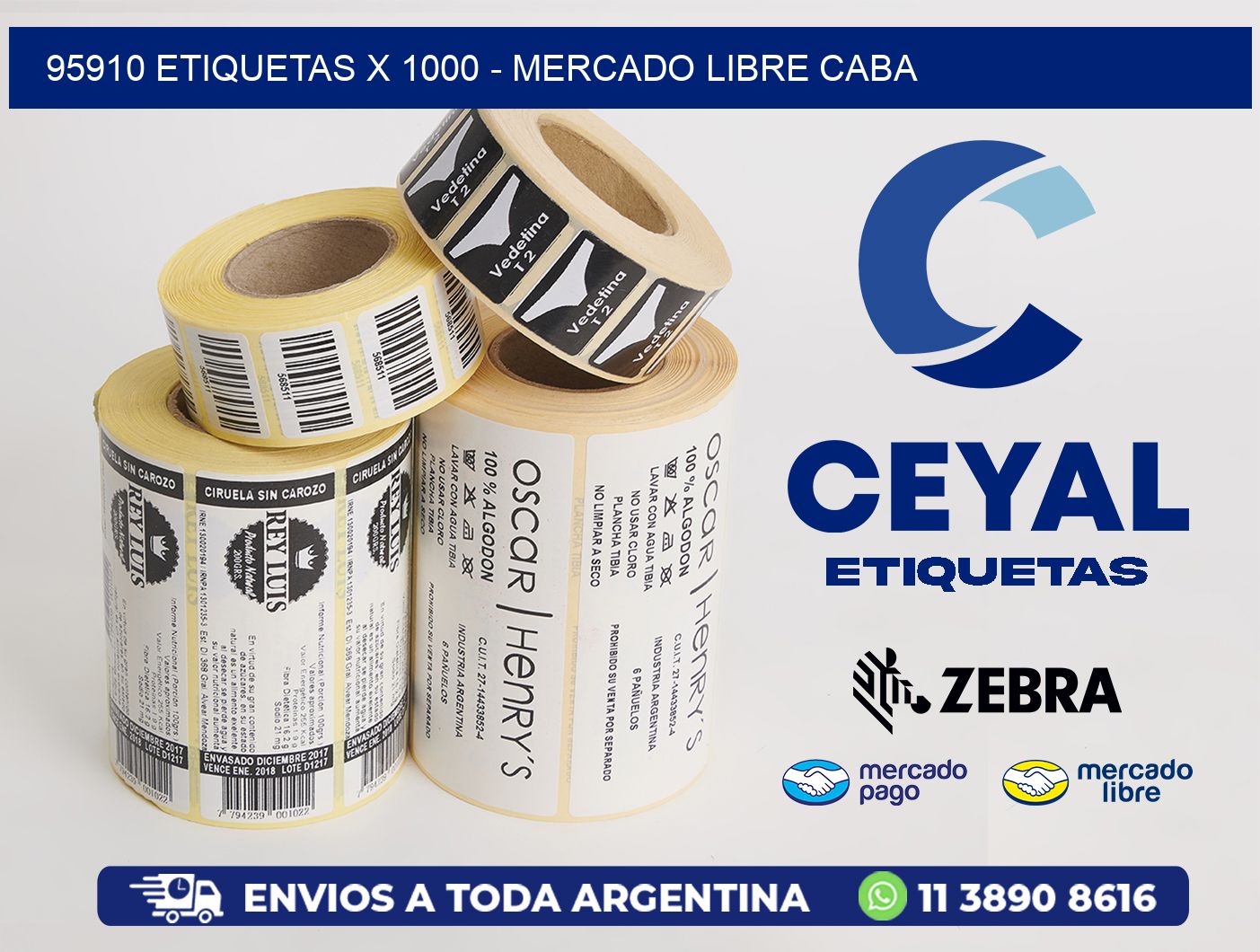 95910 ETIQUETAS X 1000 - MERCADO LIBRE CABA