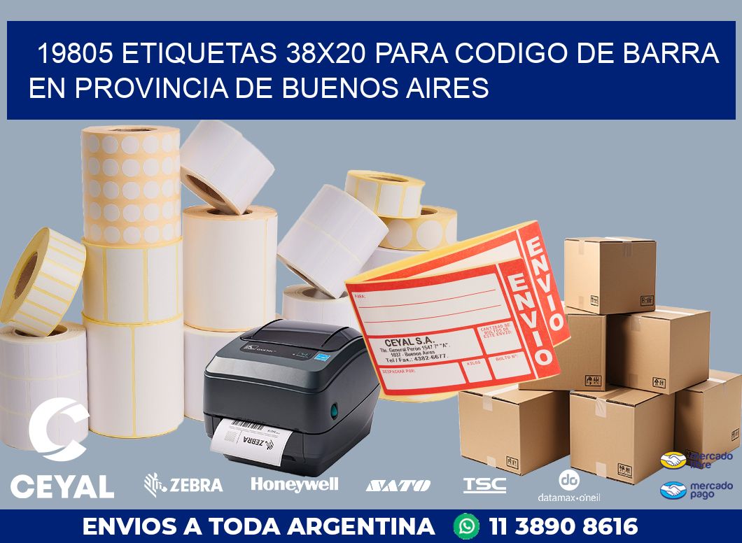 19805 ETIQUETAS 38X20 PARA CODIGO DE BARRA EN PROVINCIA DE BUENOS AIRES