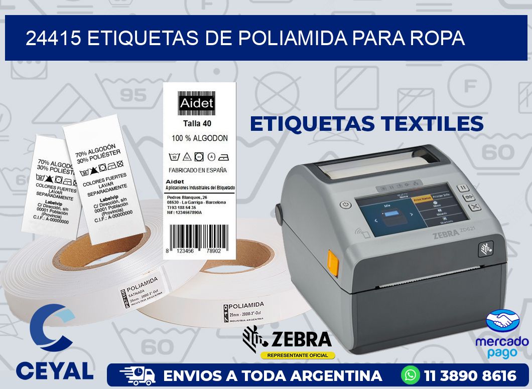 24415 ETIQUETAS DE POLIAMIDA PARA ROPA