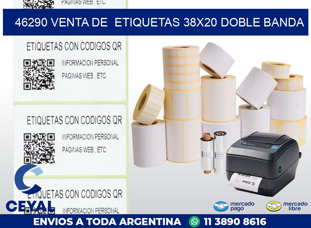 46290 VENTA DE  ETIQUETAS 38X20 DOBLE BANDA