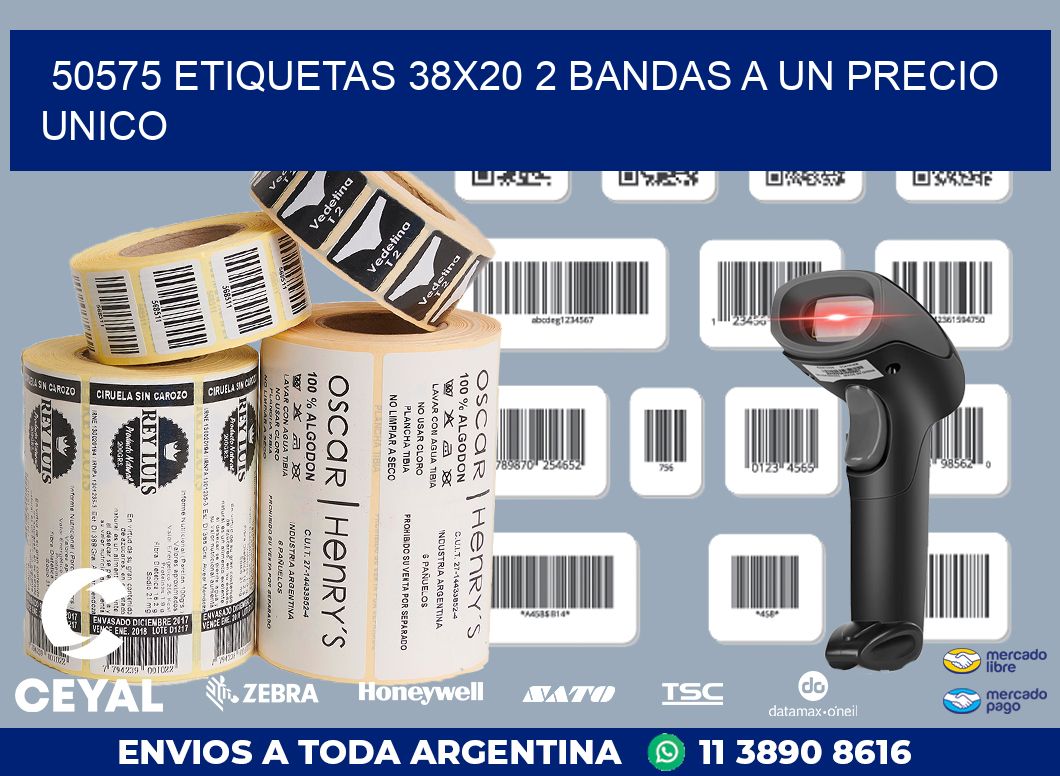 50575 ETIQUETAS 38X20 2 BANDAS A UN PRECIO UNICO