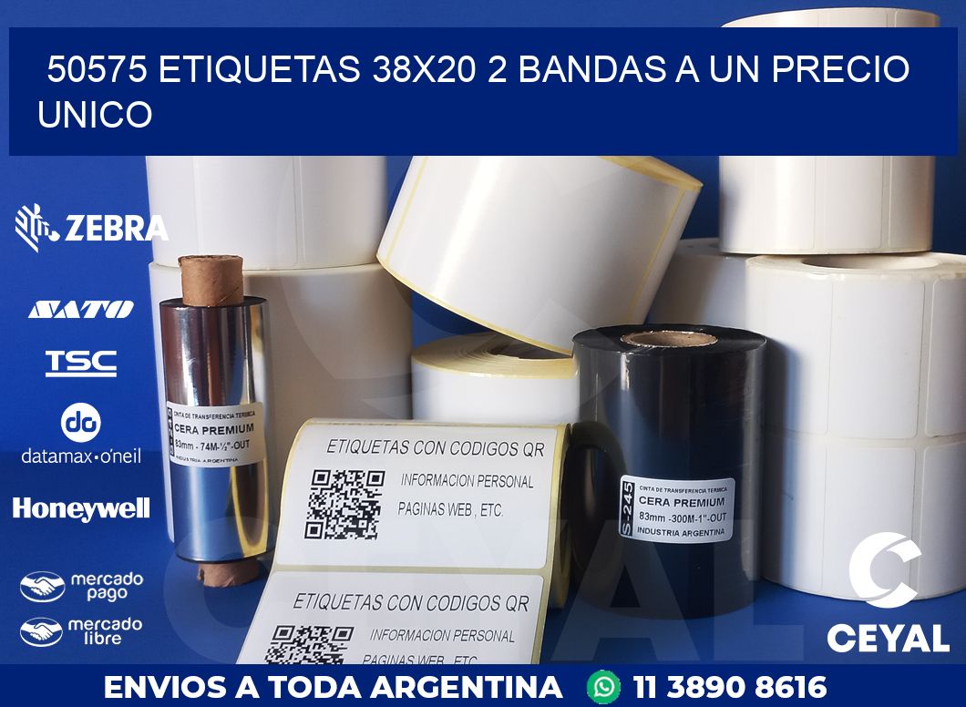 50575 ETIQUETAS 38X20 2 BANDAS A UN PRECIO UNICO