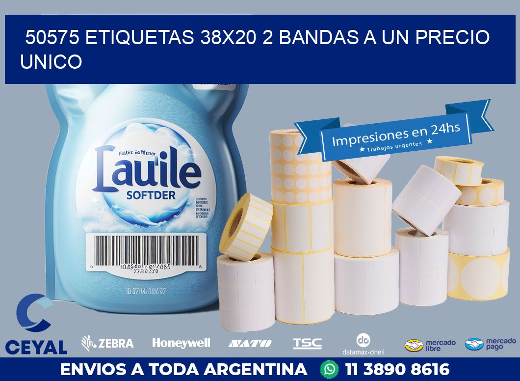 50575 ETIQUETAS 38X20 2 BANDAS A UN PRECIO UNICO