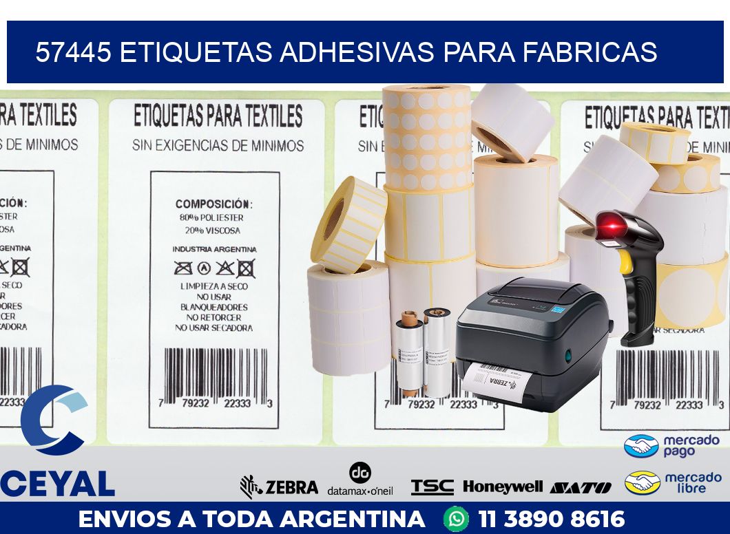 57445 ETIQUETAS ADHESIVAS PARA FABRICAS