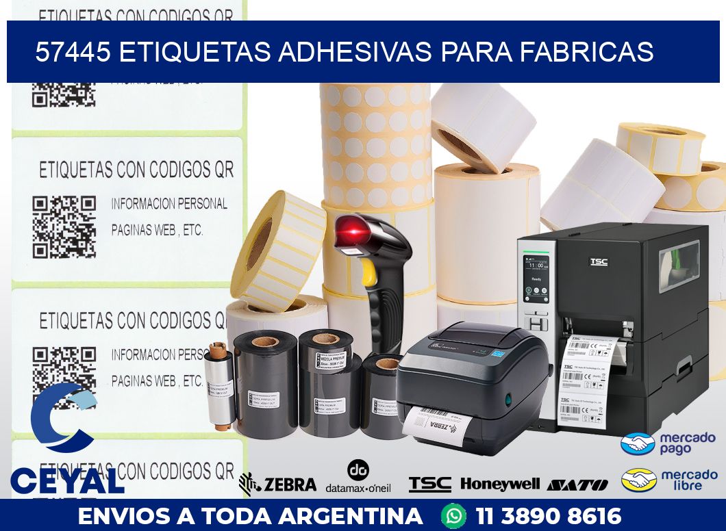 57445 ETIQUETAS ADHESIVAS PARA FABRICAS