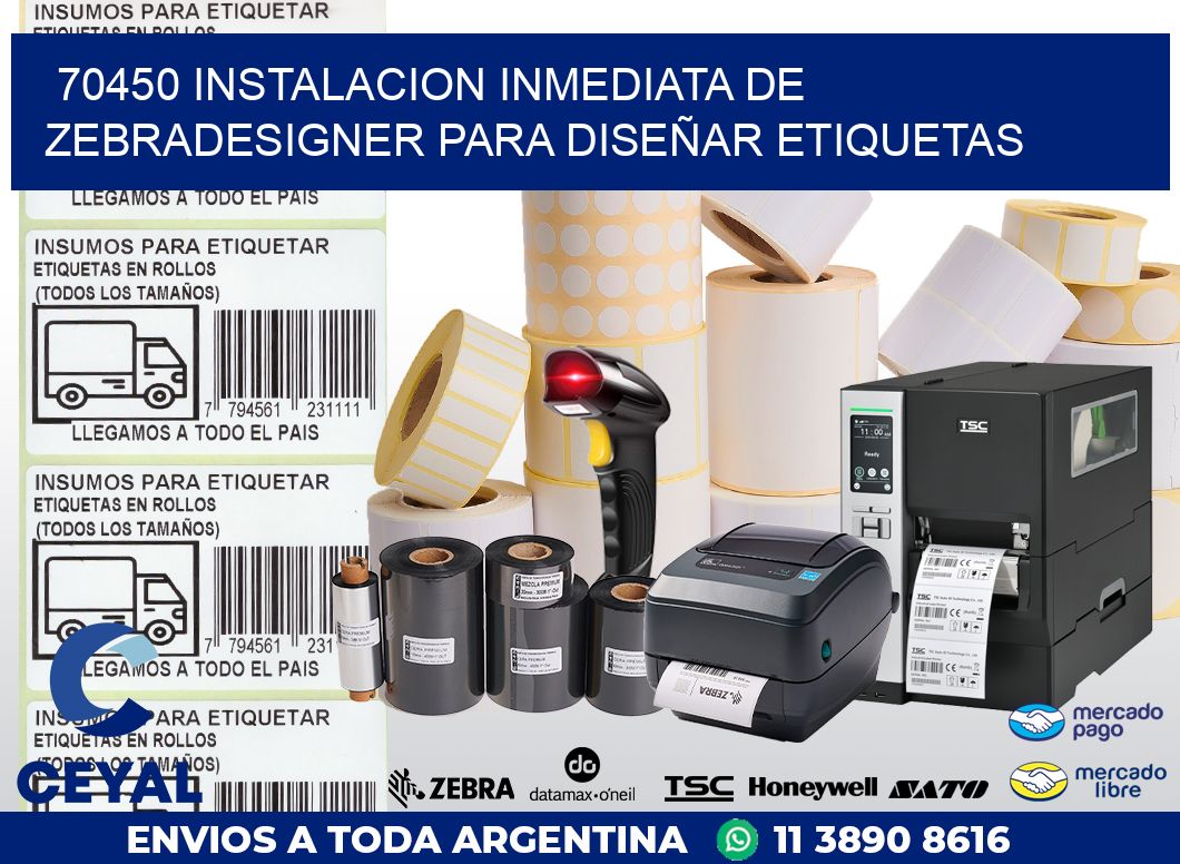 70450 INSTALACION INMEDIATA DE ZEBRADESIGNER PARA DISEÑAR ETIQUETAS