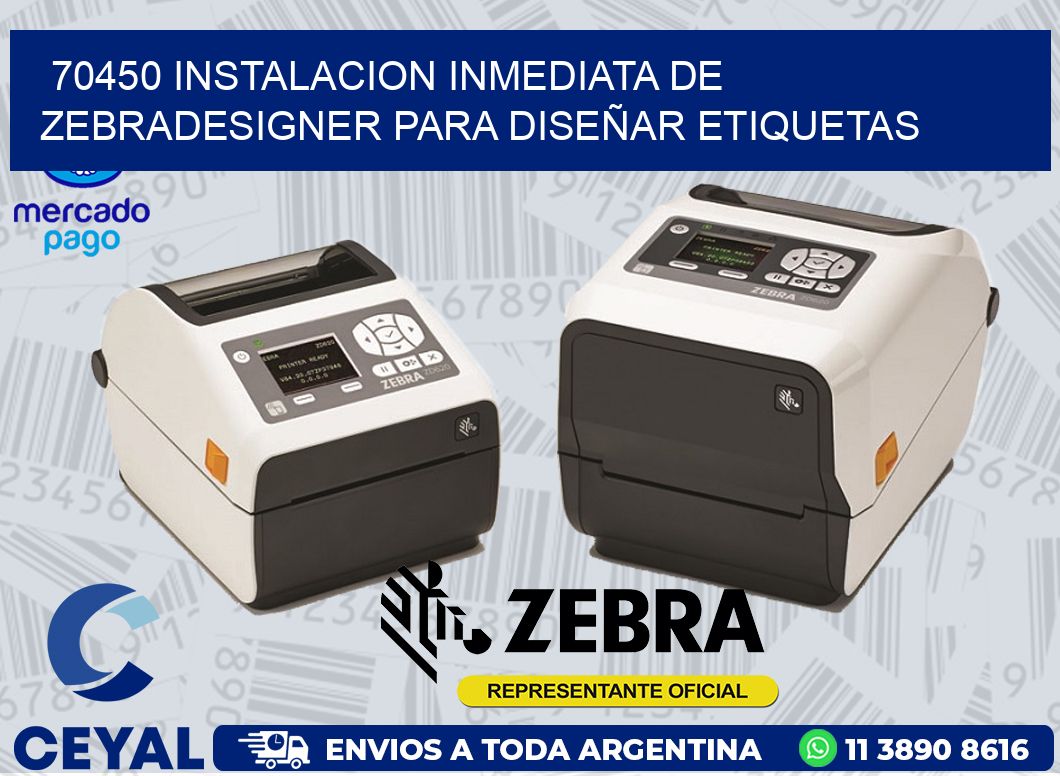 70450 INSTALACION INMEDIATA DE ZEBRADESIGNER PARA DISEÑAR ETIQUETAS