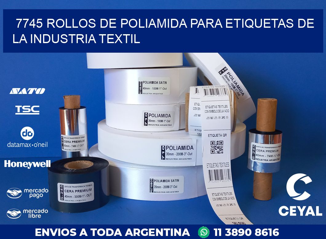 7745 ROLLOS DE POLIAMIDA PARA ETIQUETAS DE LA INDUSTRIA TEXTIL