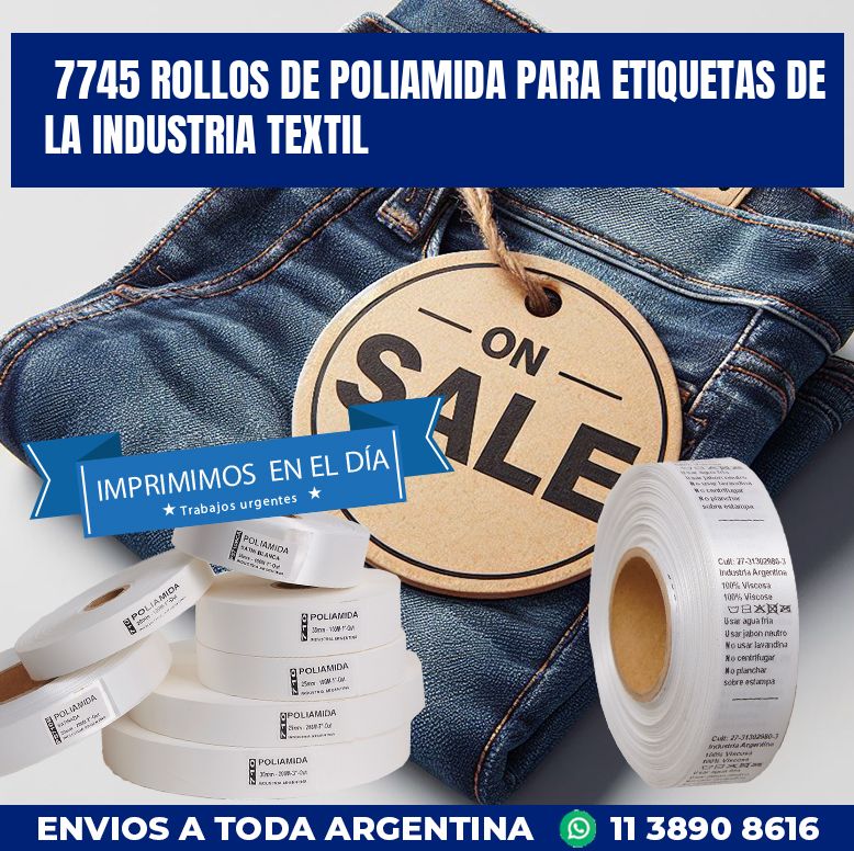 7745 ROLLOS DE POLIAMIDA PARA ETIQUETAS DE LA INDUSTRIA TEXTIL