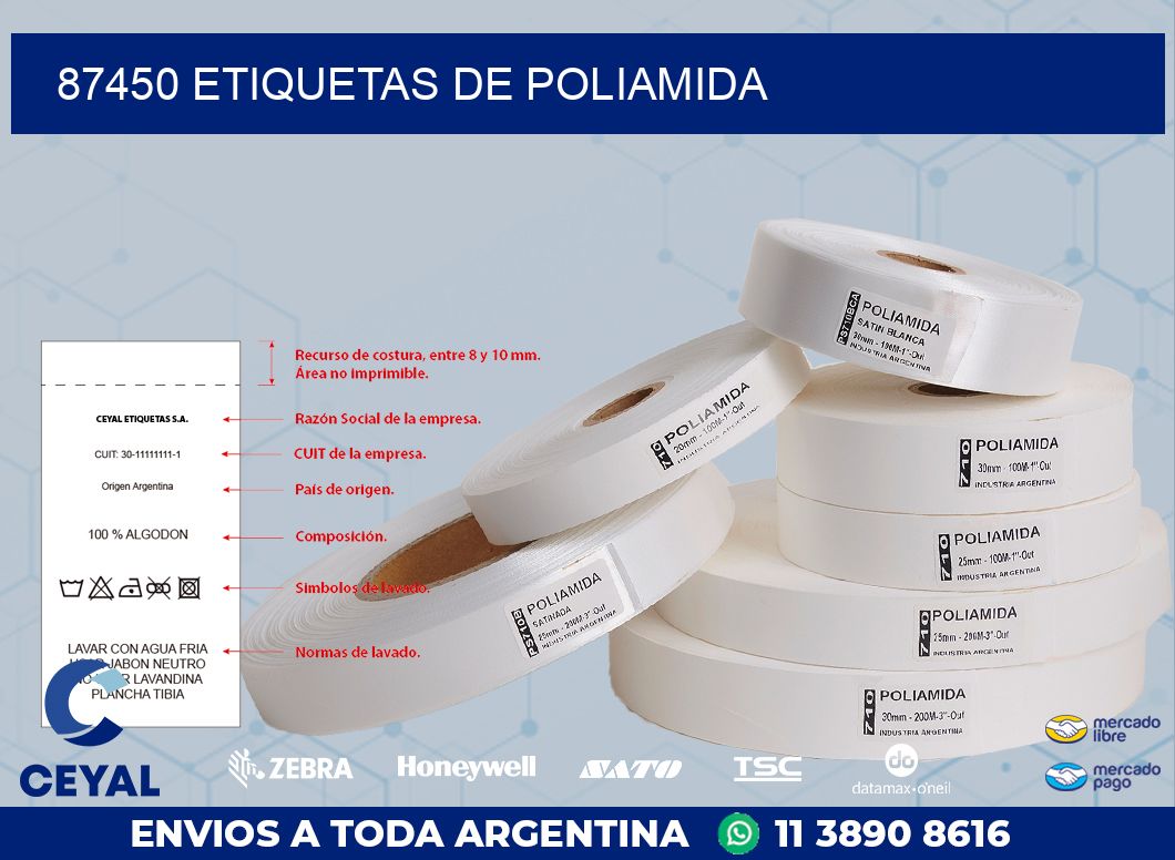 87450 ETIQUETAS DE POLIAMIDA