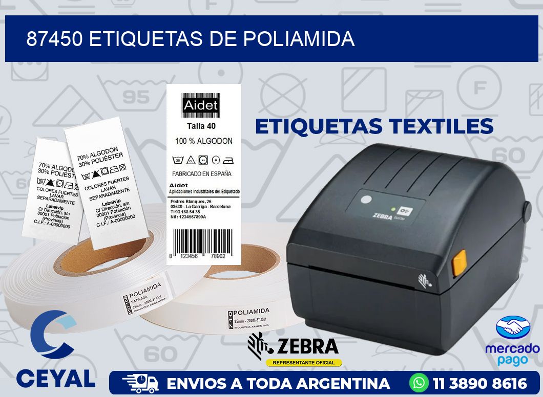 87450 ETIQUETAS DE POLIAMIDA