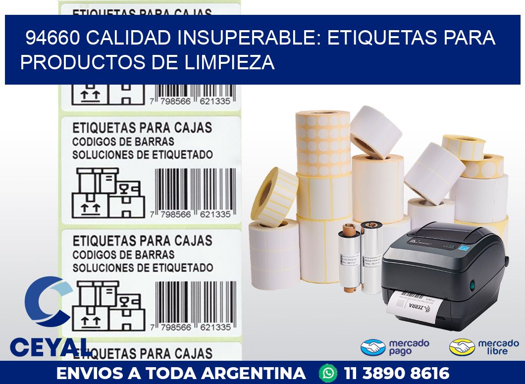 94660 CALIDAD INSUPERABLE: ETIQUETAS PARA PRODUCTOS DE LIMPIEZA