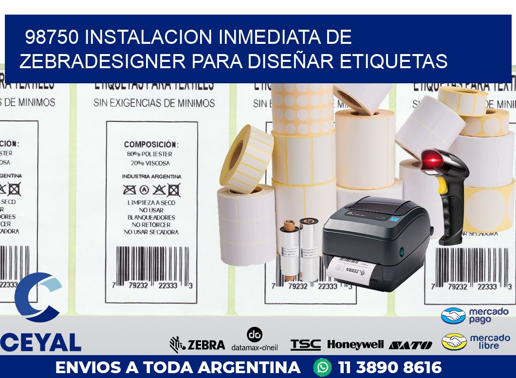 98750 INSTALACION INMEDIATA DE ZEBRADESIGNER PARA DISEÑAR ETIQUETAS