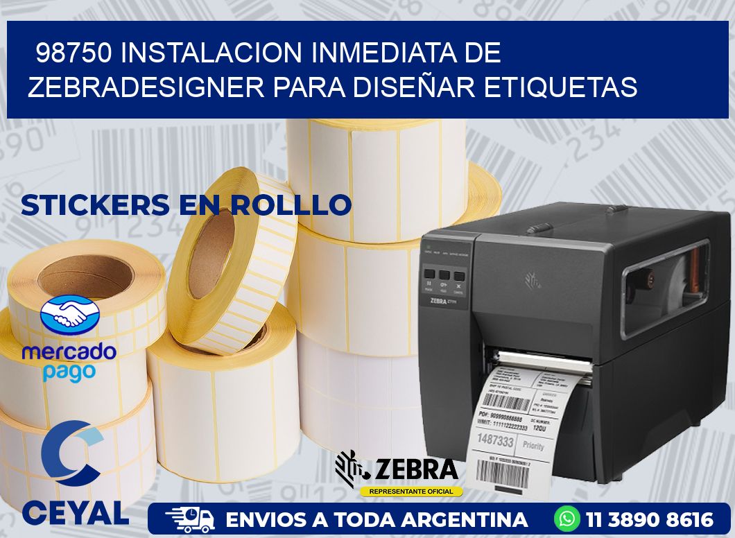 98750 INSTALACION INMEDIATA DE ZEBRADESIGNER PARA DISEÑAR ETIQUETAS