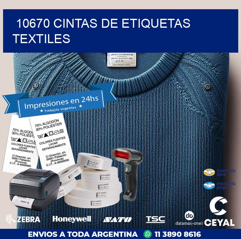 10670 CINTAS DE ETIQUETAS TEXTILES