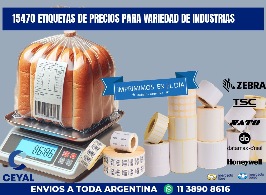 15470 ETIQUETAS DE PRECIOS PARA VARIEDAD DE INDUSTRIAS