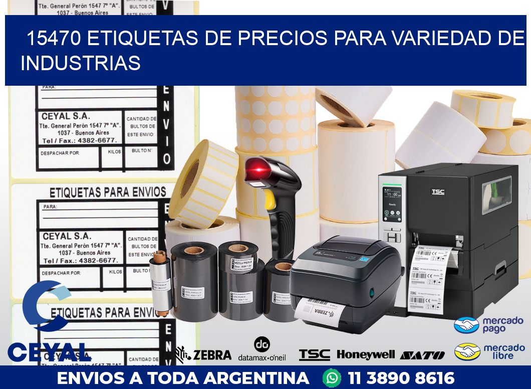 15470 ETIQUETAS DE PRECIOS PARA VARIEDAD DE INDUSTRIAS