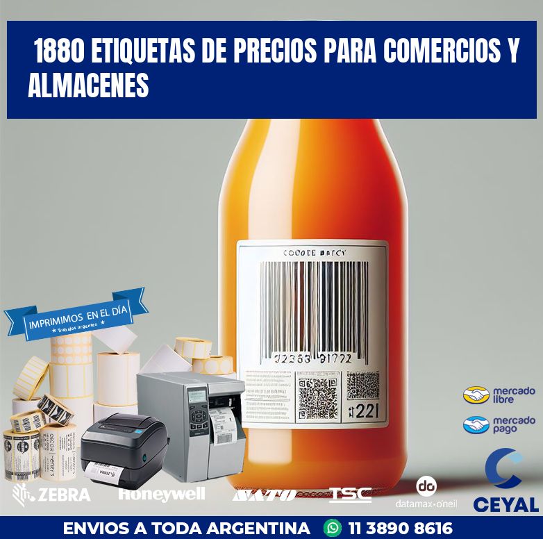 1880 ETIQUETAS DE PRECIOS PARA COMERCIOS Y ALMACENES