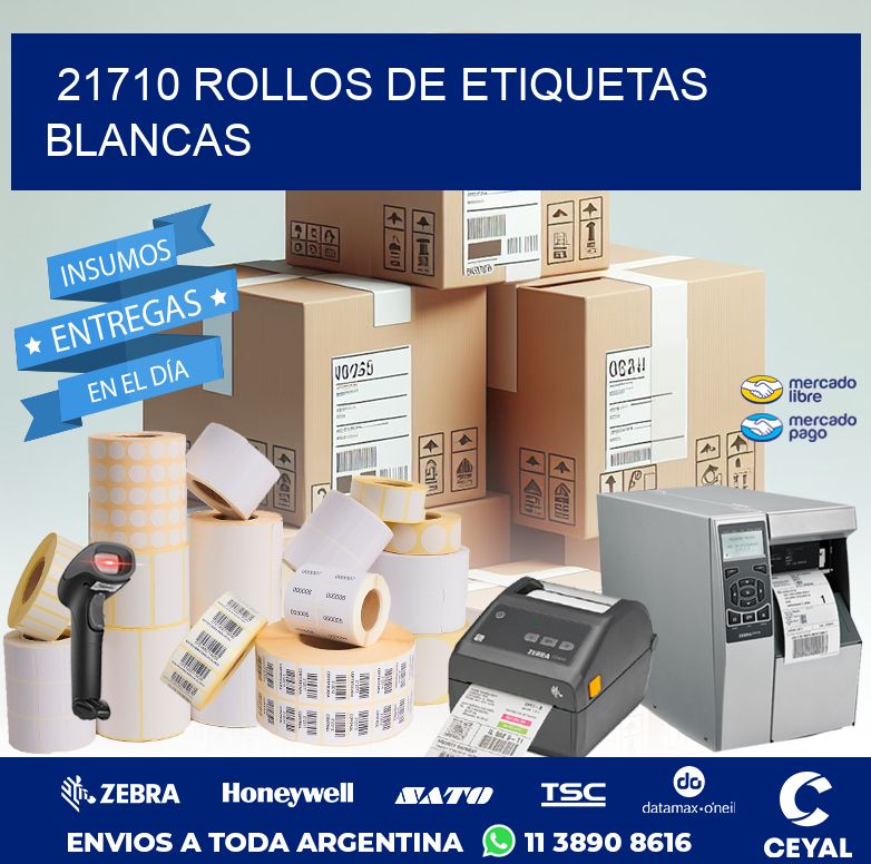 21710 ROLLOS DE ETIQUETAS BLANCAS