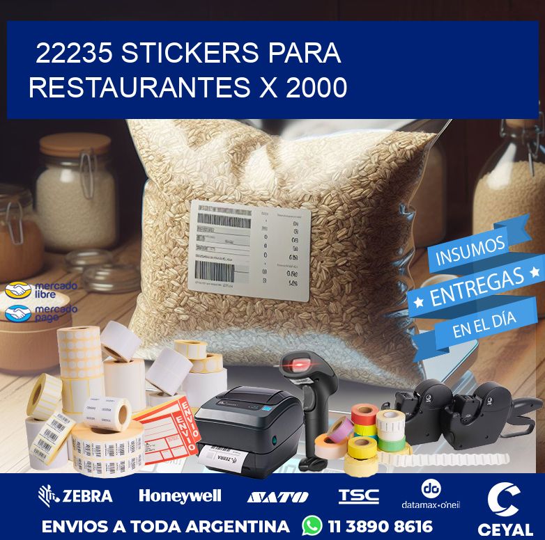 22235 STICKERS PARA RESTAURANTES X 2000
