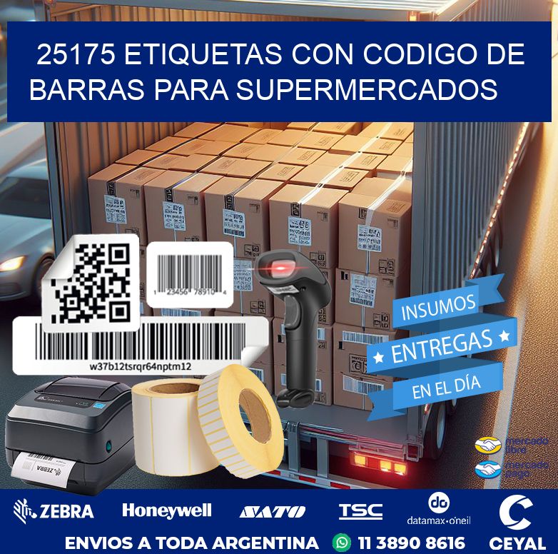 25175 ETIQUETAS CON CODIGO DE BARRAS PARA SUPERMERCADOS