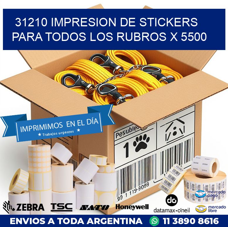 31210 IMPRESION DE STICKERS PARA TODOS LOS RUBROS X 5500