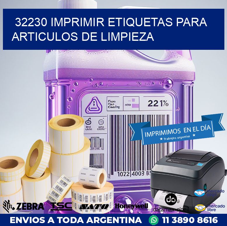 32230 IMPRIMIR ETIQUETAS PARA ARTICULOS DE LIMPIEZA