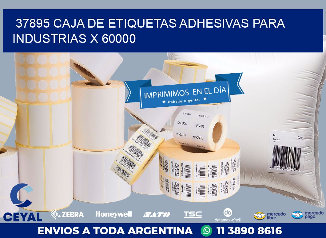 37895 CAJA DE ETIQUETAS ADHESIVAS PARA INDUSTRIAS X 60000