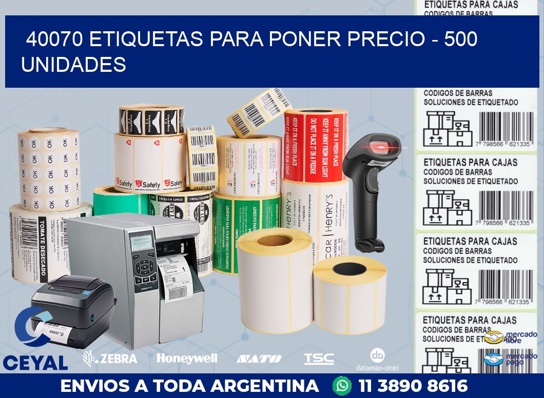 40070 ETIQUETAS PARA PONER PRECIO - 500 UNIDADES