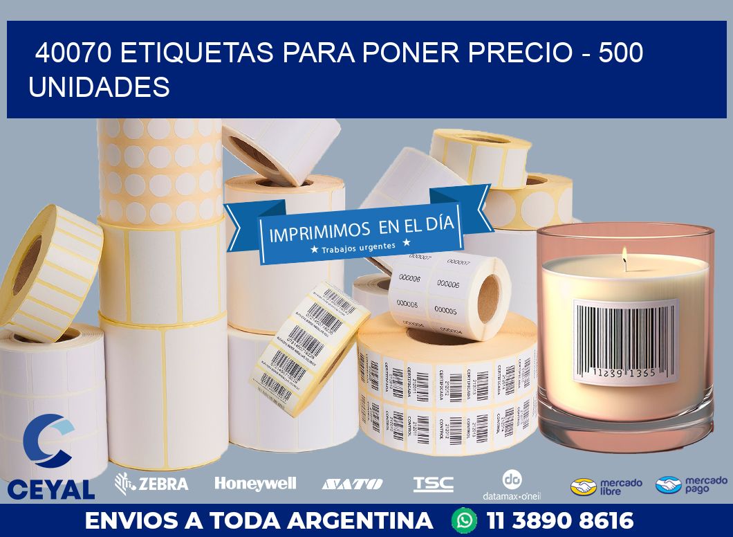 40070 ETIQUETAS PARA PONER PRECIO – 500 UNIDADES