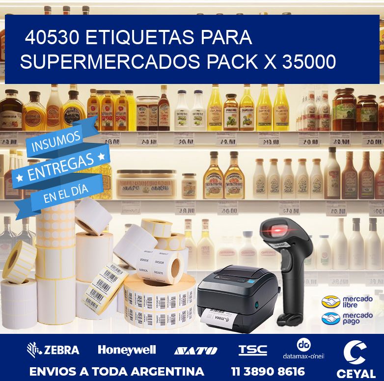 40530 ETIQUETAS PARA SUPERMERCADOS PACK X 35000