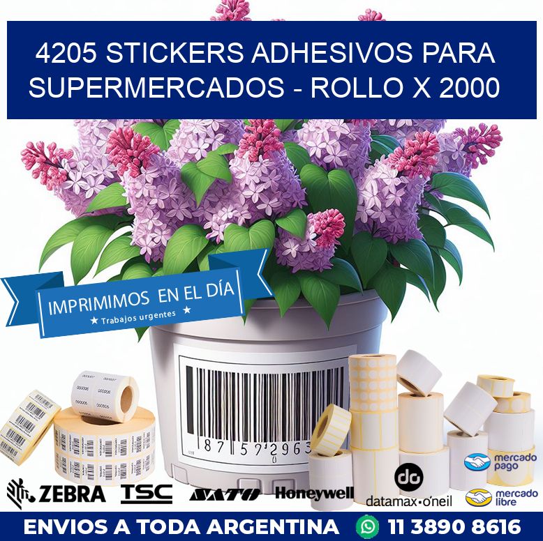 4205 STICKERS ADHESIVOS PARA SUPERMERCADOS - ROLLO X 2000