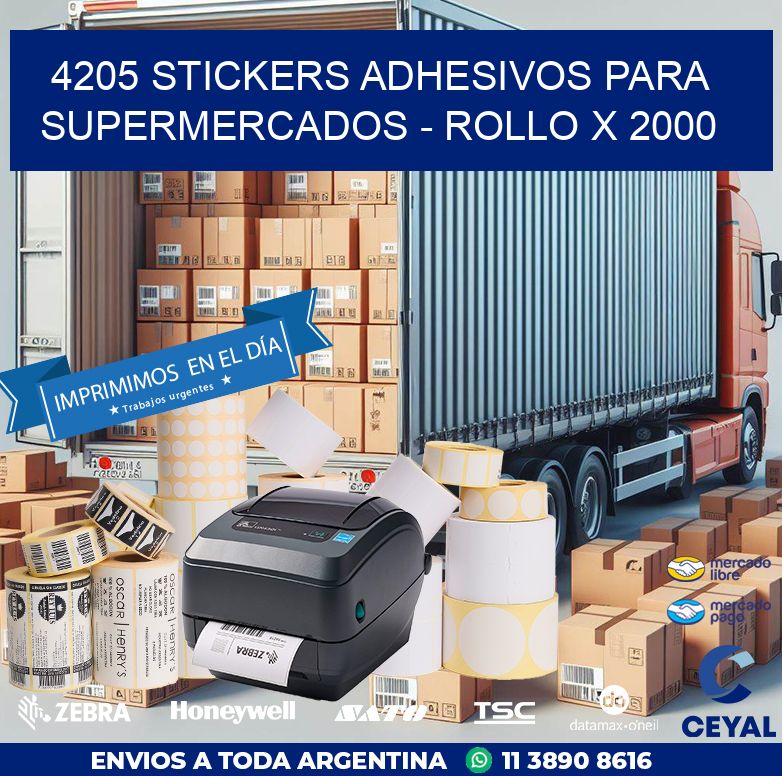 4205 STICKERS ADHESIVOS PARA SUPERMERCADOS - ROLLO X 2000