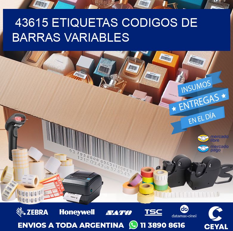 43615 ETIQUETAS CODIGOS DE BARRAS VARIABLES