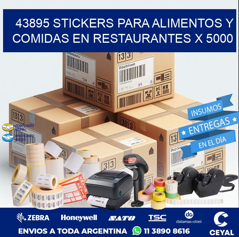 43895 STICKERS PARA ALIMENTOS Y COMIDAS EN RESTAURANTES X 5000