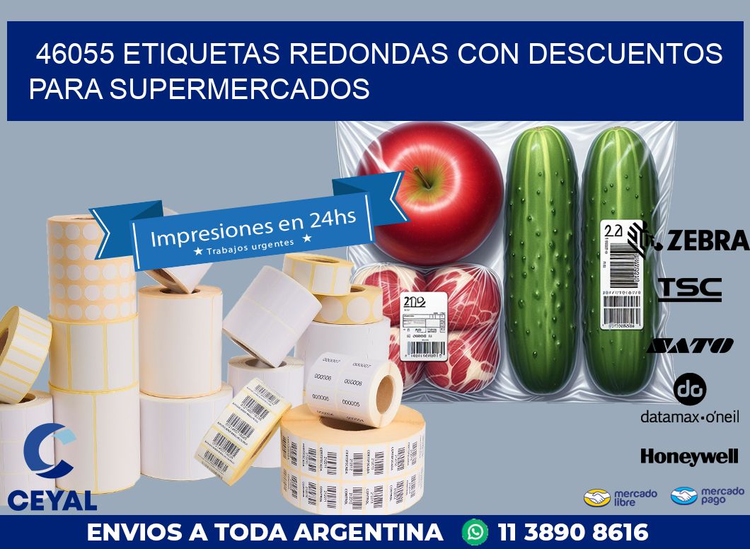 46055 ETIQUETAS REDONDAS CON DESCUENTOS PARA SUPERMERCADOS