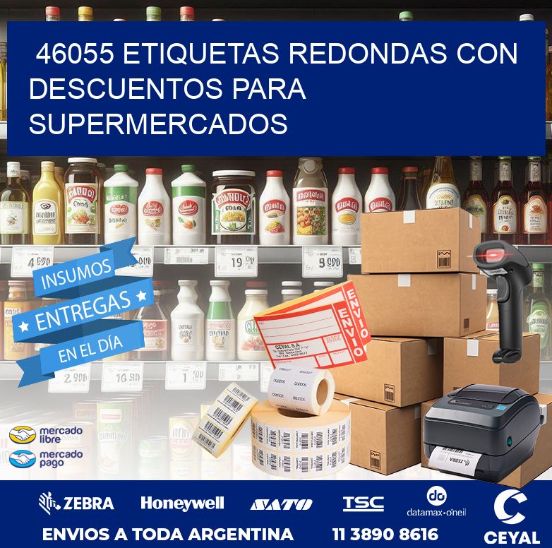 46055 ETIQUETAS REDONDAS CON DESCUENTOS PARA SUPERMERCADOS