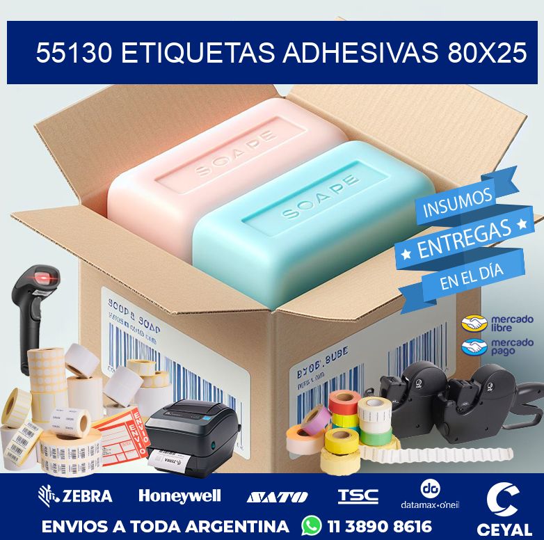 55130 ETIQUETAS ADHESIVAS 80X25