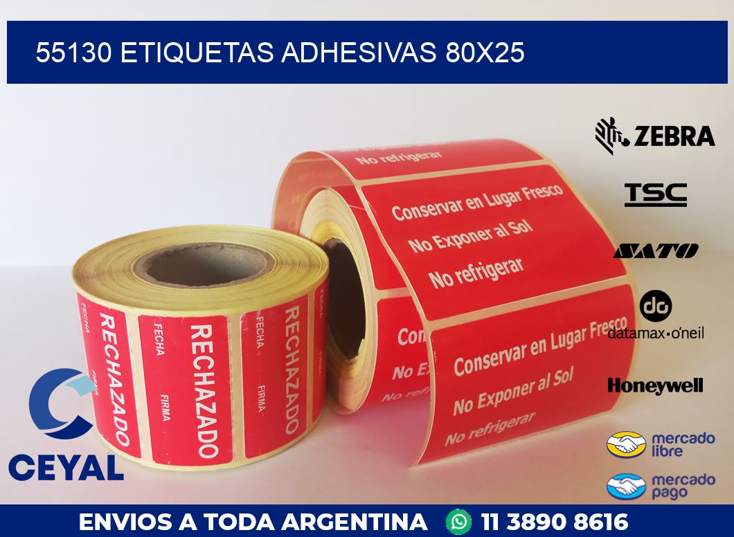 55130 ETIQUETAS ADHESIVAS 80X25