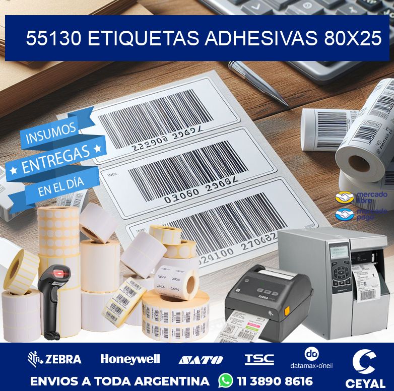 55130 ETIQUETAS ADHESIVAS 80X25