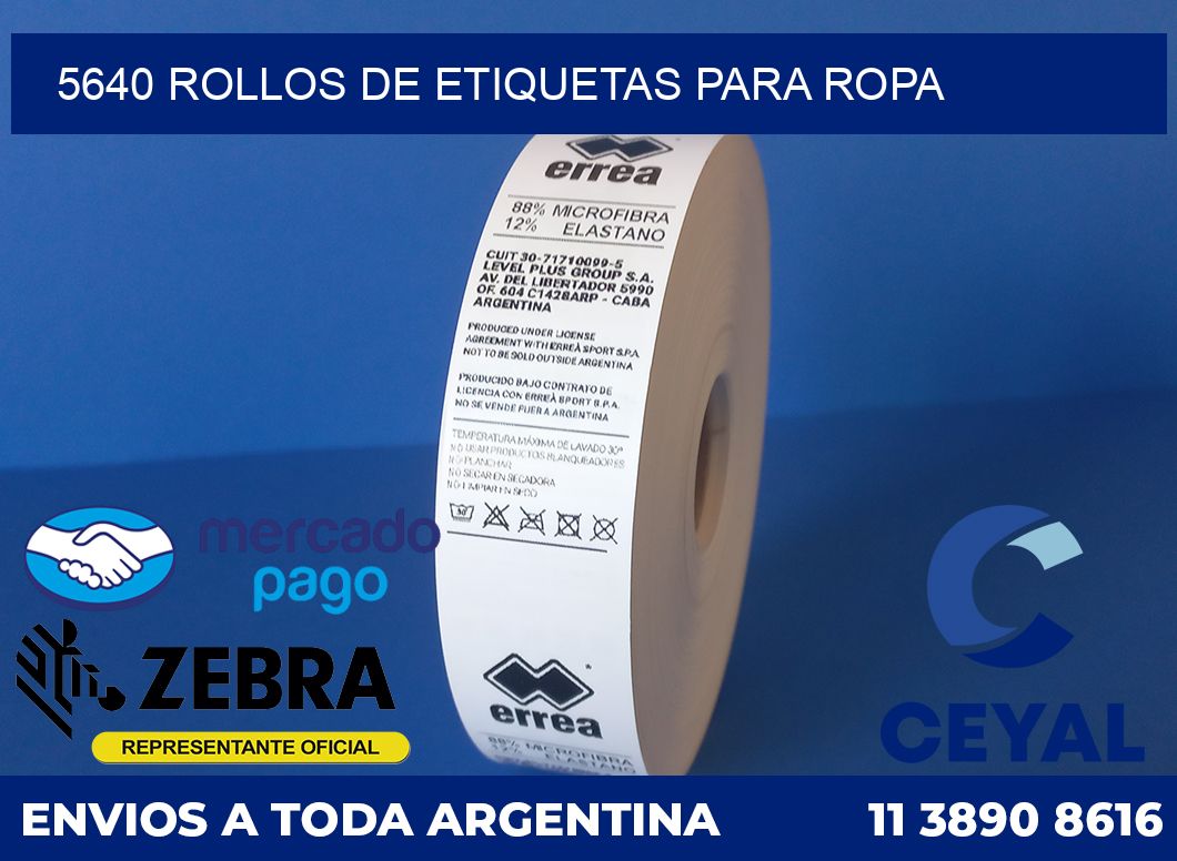 5640 ROLLOS DE ETIQUETAS PARA ROPA