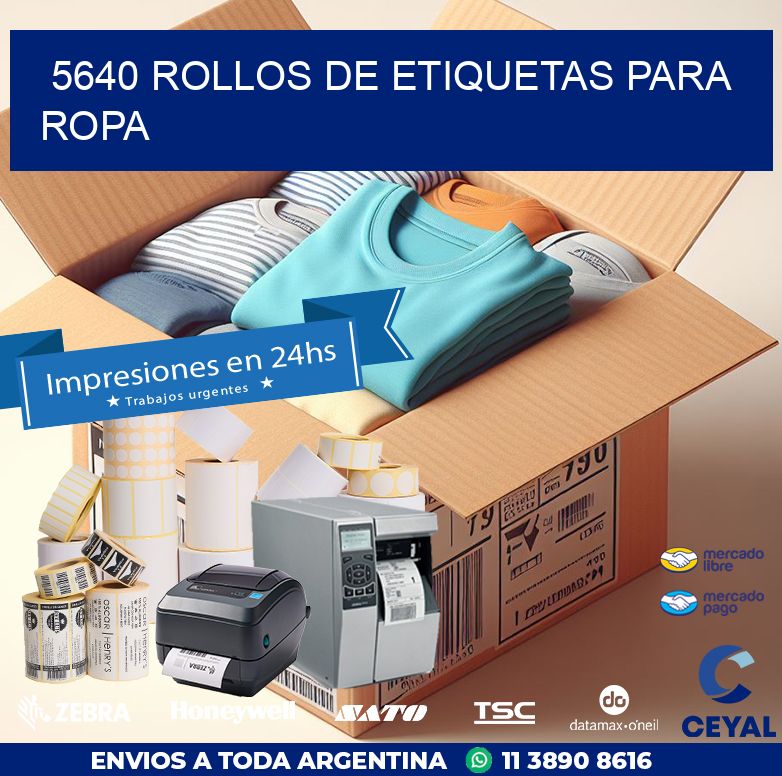 5640 ROLLOS DE ETIQUETAS PARA ROPA