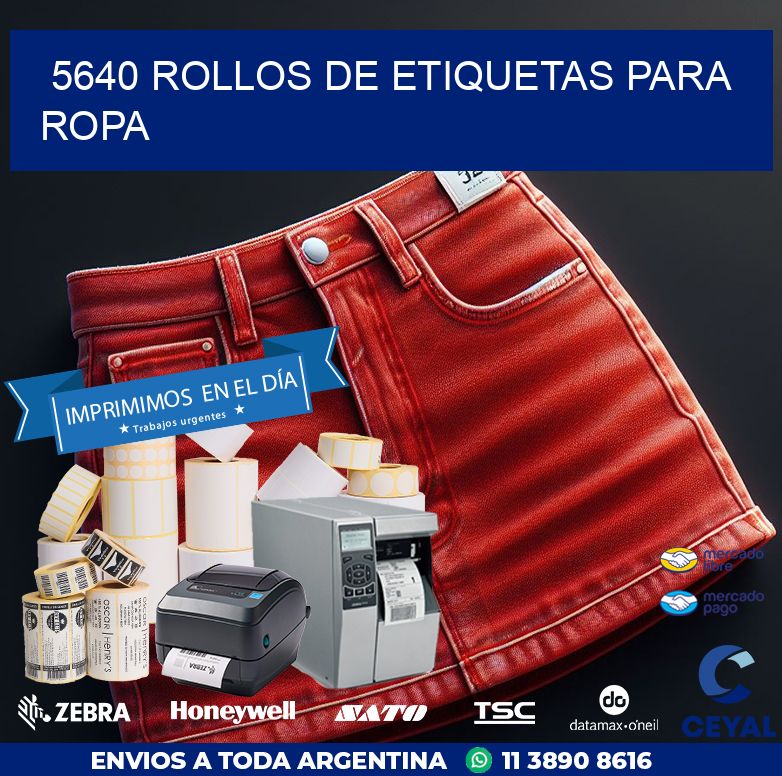 5640 ROLLOS DE ETIQUETAS PARA ROPA