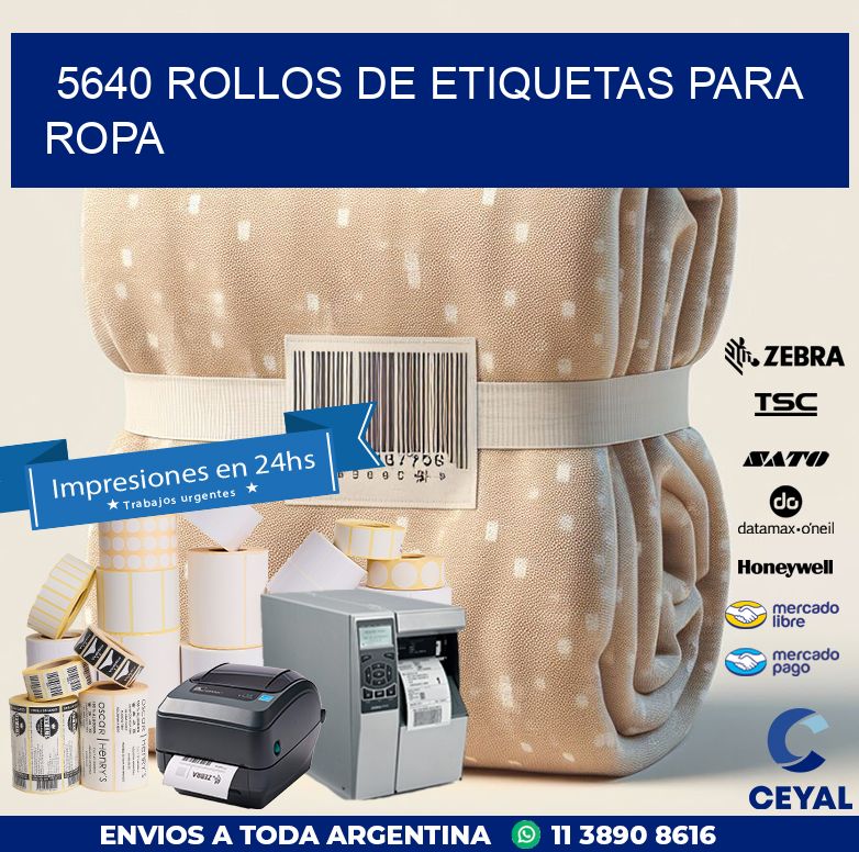 5640 ROLLOS DE ETIQUETAS PARA ROPA