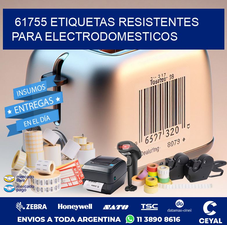 61755 ETIQUETAS RESISTENTES PARA ELECTRODOMESTICOS