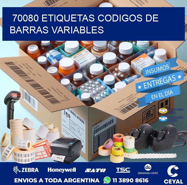 70080 ETIQUETAS CODIGOS DE BARRAS VARIABLES