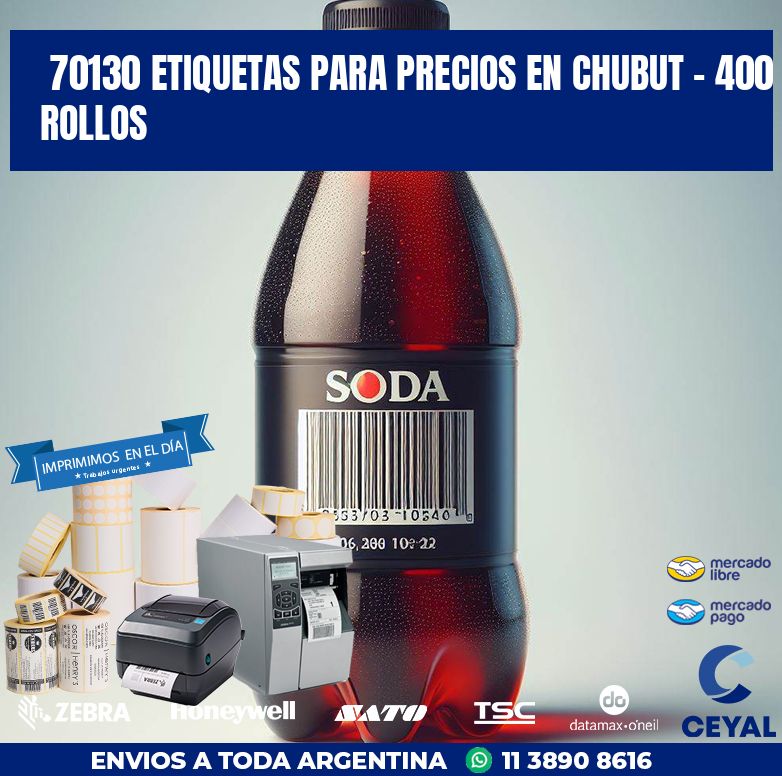 70130 ETIQUETAS PARA PRECIOS EN CHUBUT - 400 ROLLOS