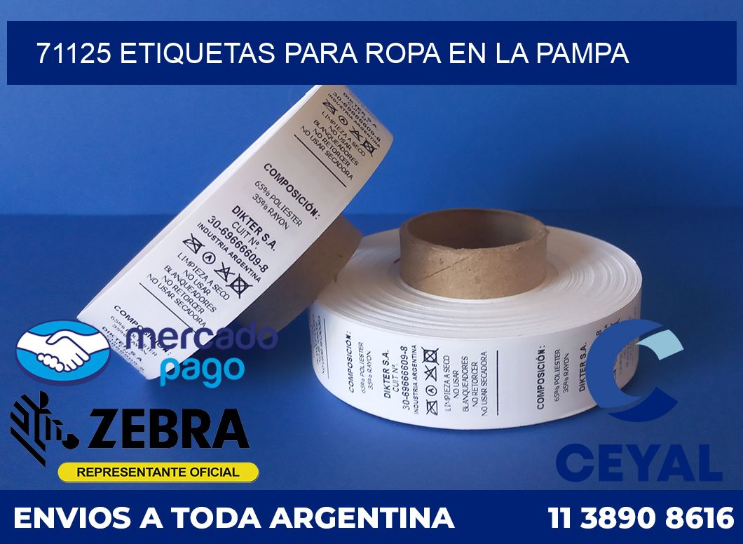 71125 ETIQUETAS PARA ROPA EN LA PAMPA